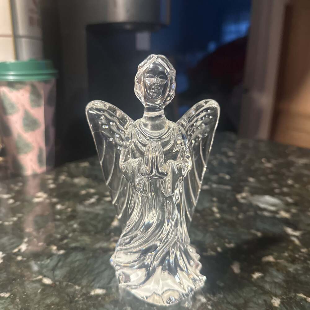 Waterford Crystal Nativity Collection Angel with Harp Figurine 6"